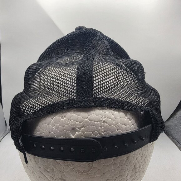 Hurley Palm Tree Print Snapback Trucker Hat Black White Adjustable Cap Casual - Picture 3 of 8